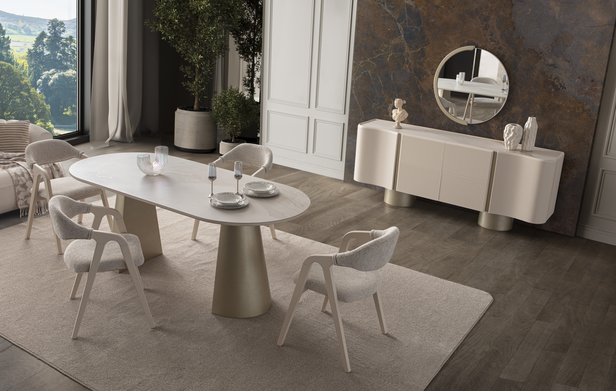 Defne Premium Yemek Odası (Seramik)