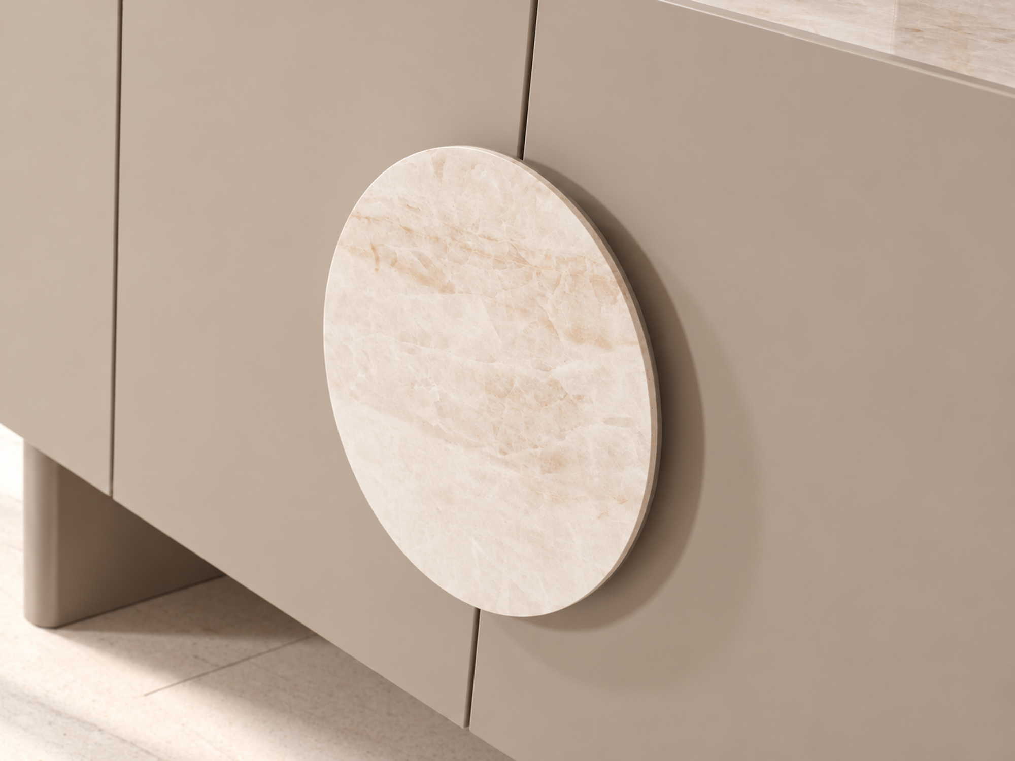 Mermer Detaylı Minimalist Kabin Göbeği