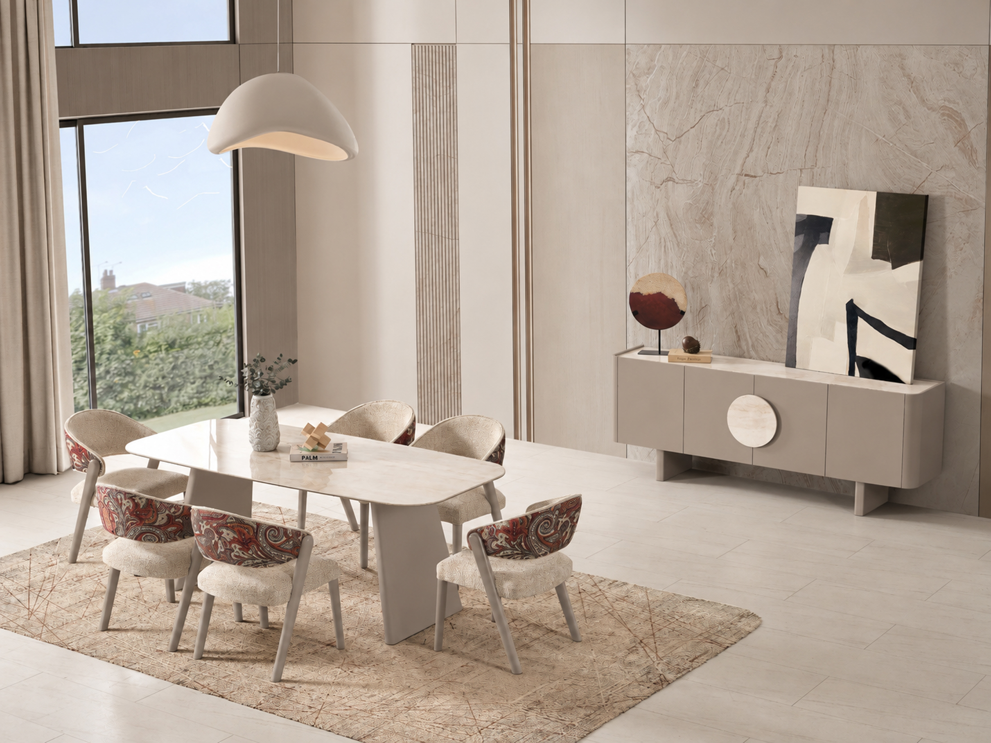 Modern Taupe Bej Yemek Odası