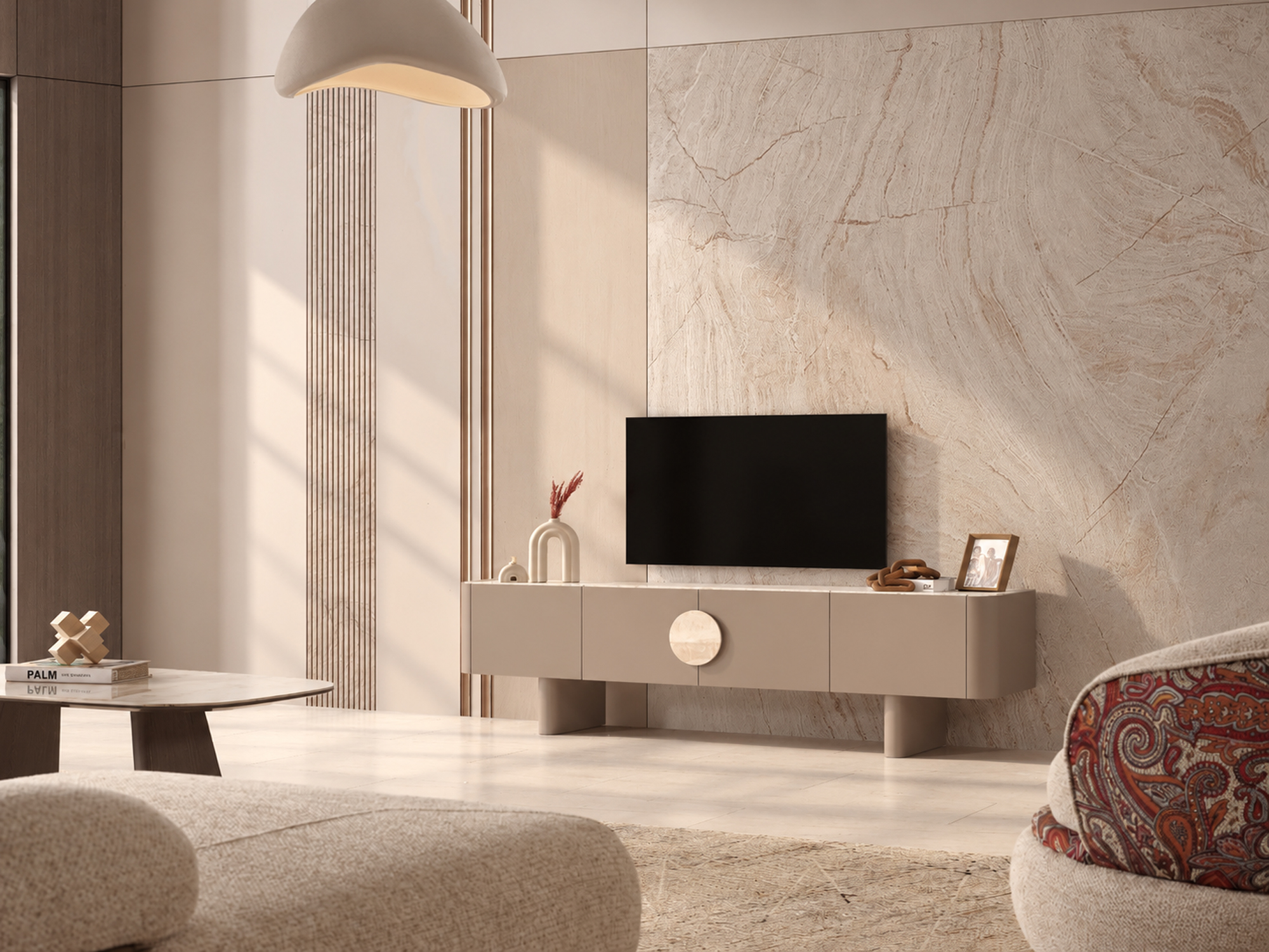 Sıcak Tonlarda Minimalist Salon